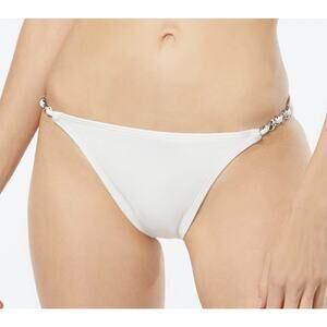 Michael Kors White Chain Bikini Bottom M NWT